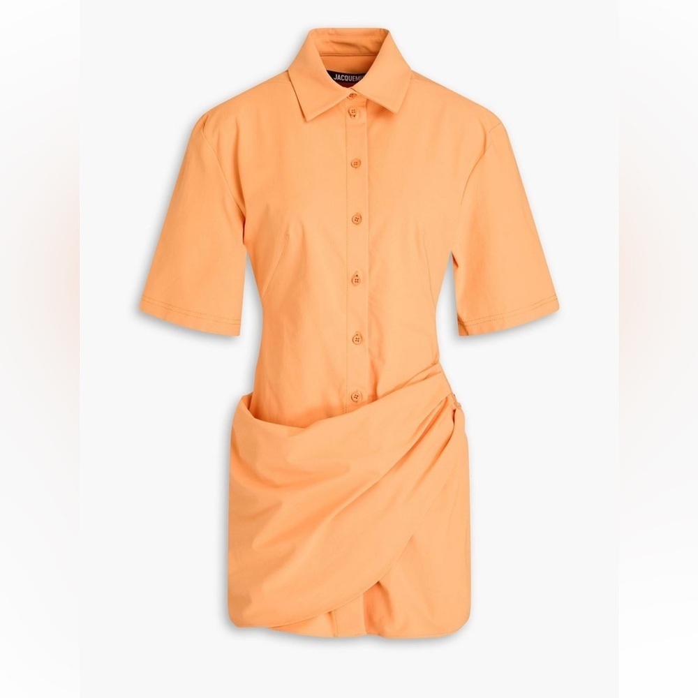 Jacquemus NWT Orange Le Raphia ‘La Robe Camisa’ Minidress SZ 34 - Picture 3 of 16